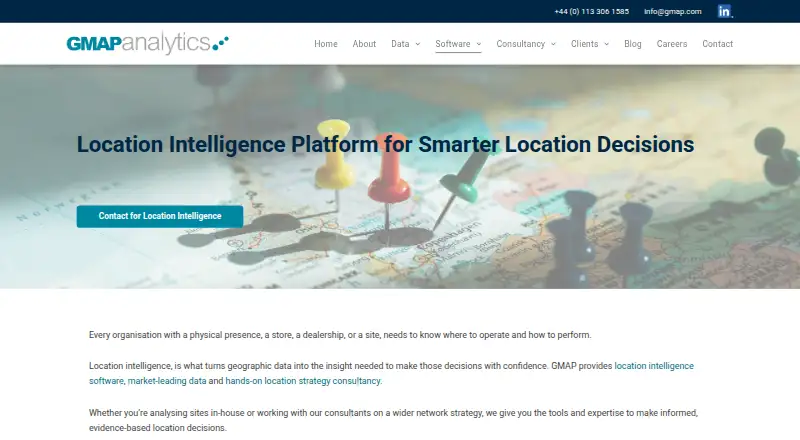 GMAP Location Intelligence screenshot