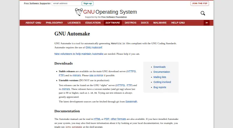 GNU Automake screenshot