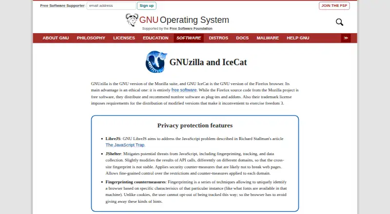 GNU IceCat screenshot