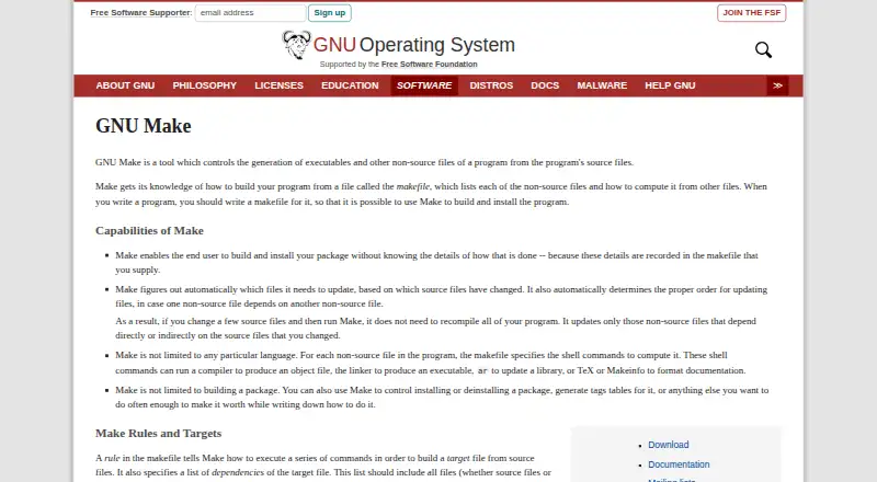 GNU Make screenshot
