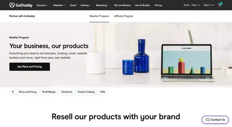 GoDaddy Reseller Program screenshot