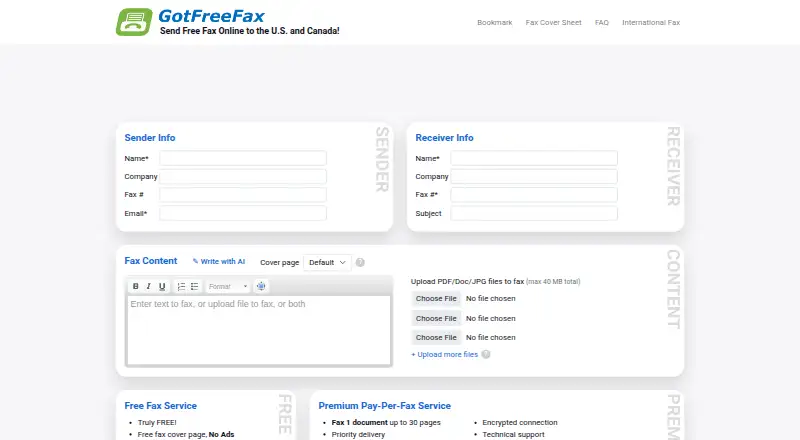 GotFreeFax screenshot