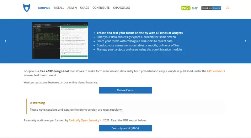 Goupile screenshot