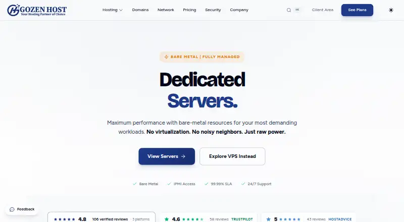 GOZEN HOST Dedicated Servers screenshot