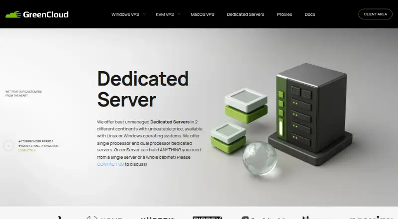GreenCloud Dedicated Servers screenshot