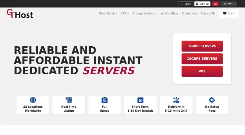 GTHost Dedicated Servers screenshot