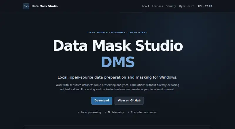 Data Mask Studio screenshot