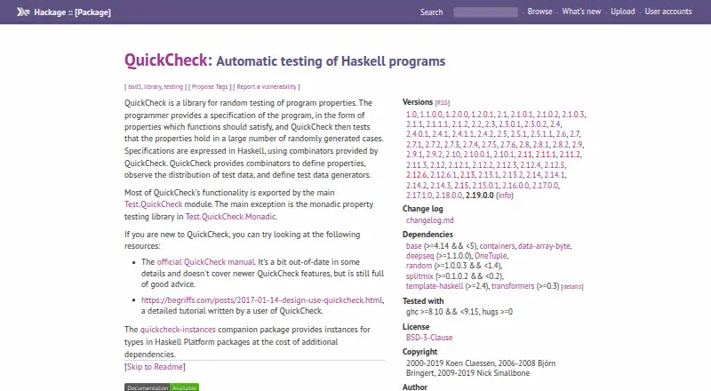 QuickCheck screenshot