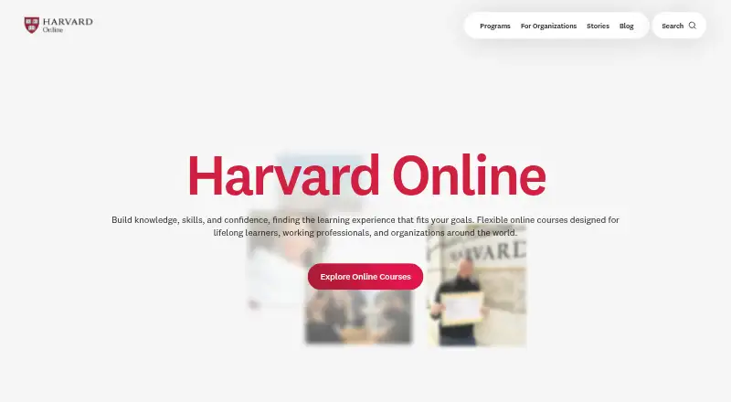 Harvard Online screenshot