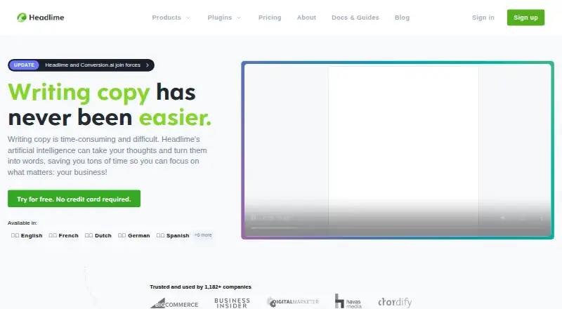 Headlime screenshot