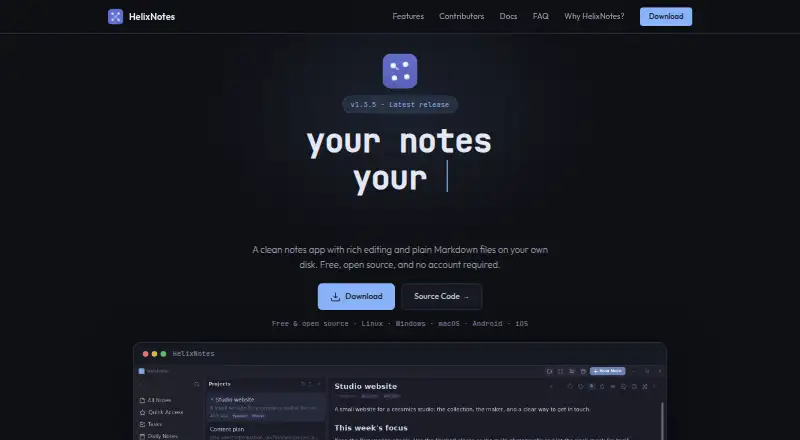 HelixNotes screenshot
