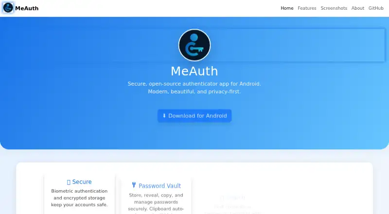 MeAuth screenshot