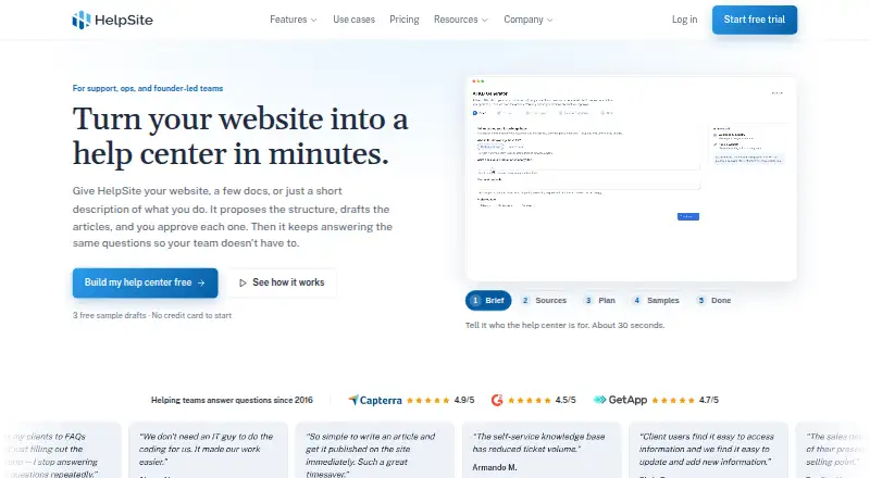 HelpSite screenshot