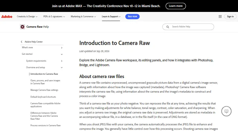 Adobe Camera Raw screenshot
