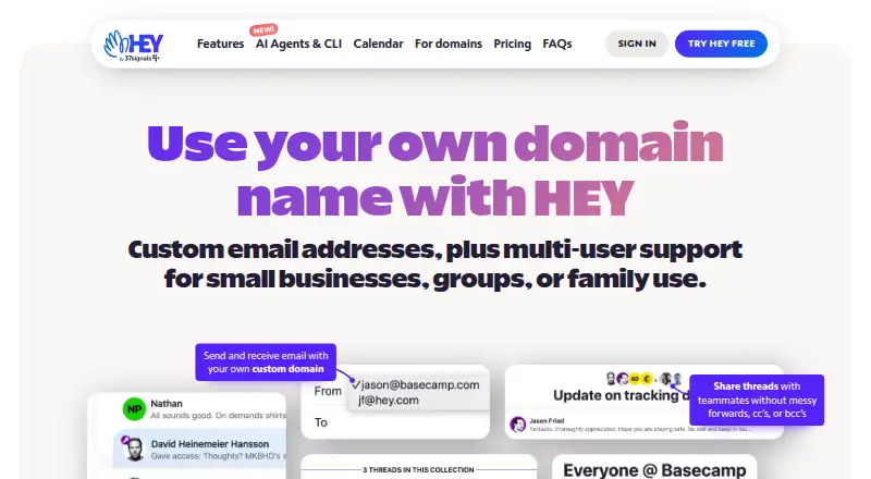 HEY for Domains screenshot