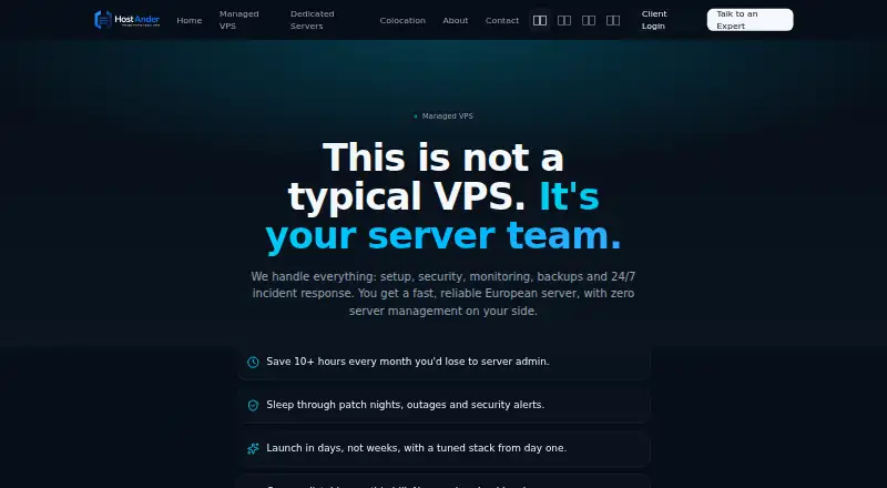 Hostander Managed VPS screenshot