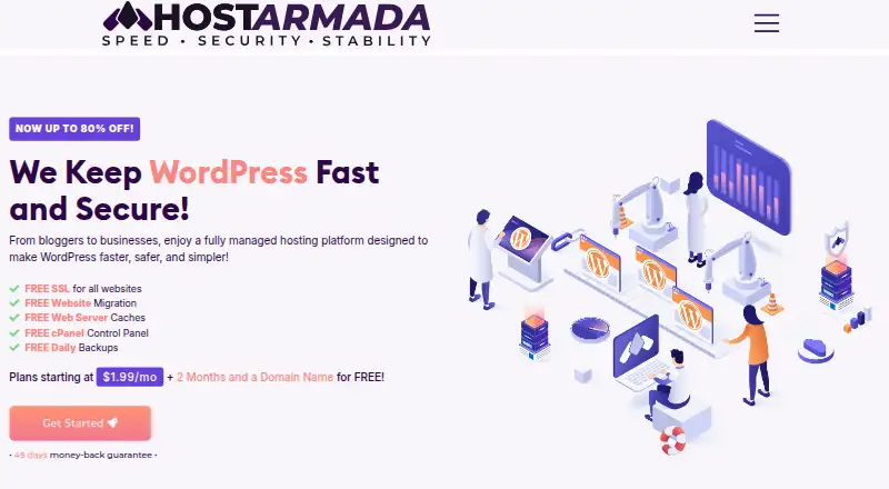 HostArmada WordPress Hosting screenshot