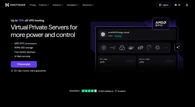 Hostinger VPS screenshot