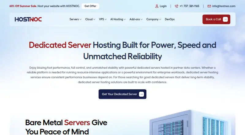 HOSTNOC Dedicated Server Hosting screenshot