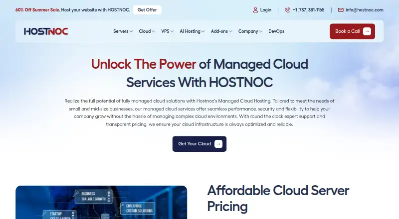 HostNOC Managed Cloud screenshot