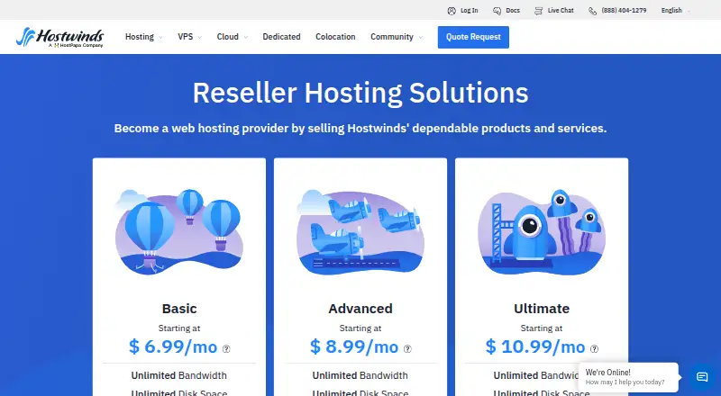 Hostwinds Reseller Hosting screenshot