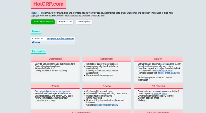 HotCRP screenshot