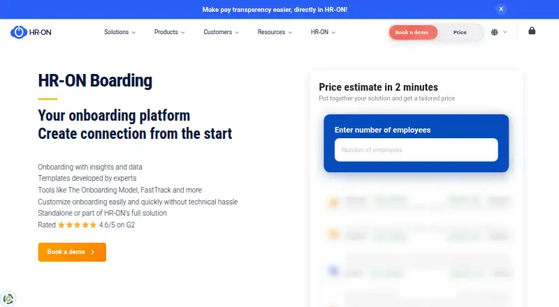 HR-ON Boarding screenshot