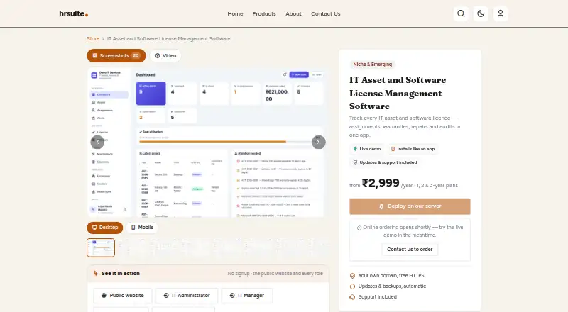 HRsuite IT Asset Management screenshot