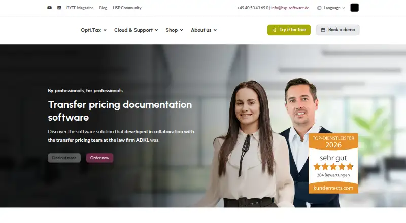 Opti.Tax Transfer Pricing Documentation screenshot