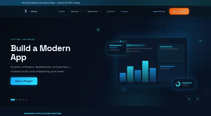 hTech Managed Application Hosting screenshot