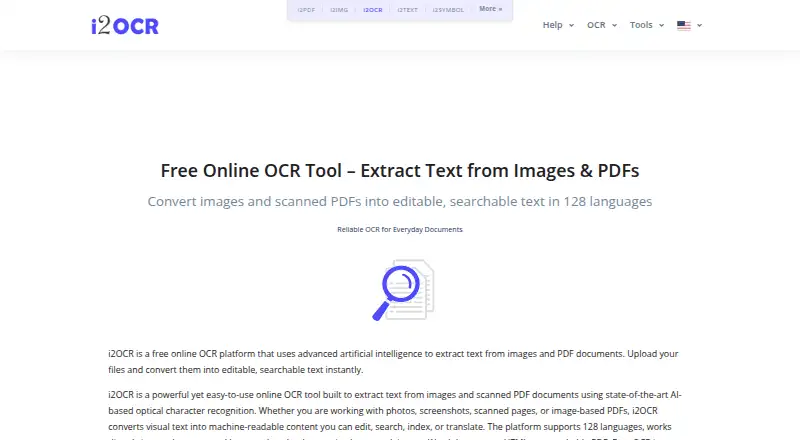 i2OCR screenshot