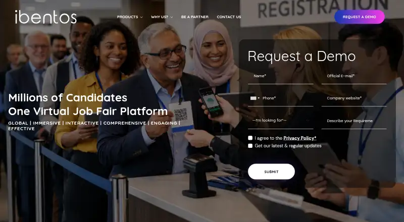 ibentos Virtual Job Fair Platform screenshot