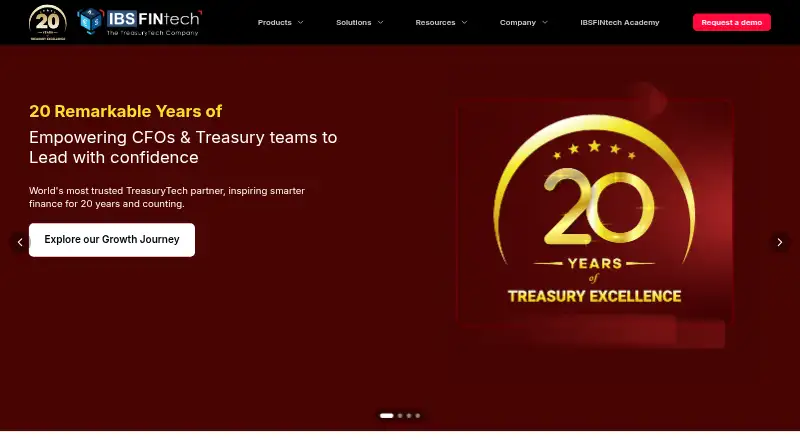 IBSFINtech Treasury Management System screenshot