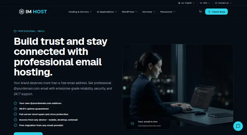 IM Host Email Hosting screenshot