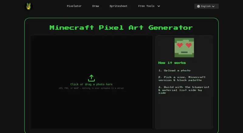 Image2Pixel Minecraft Converter screenshot