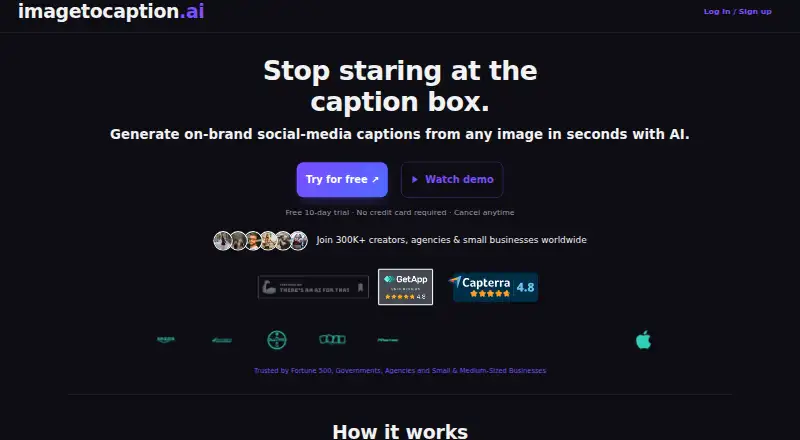 ImageToCaption.ai screenshot