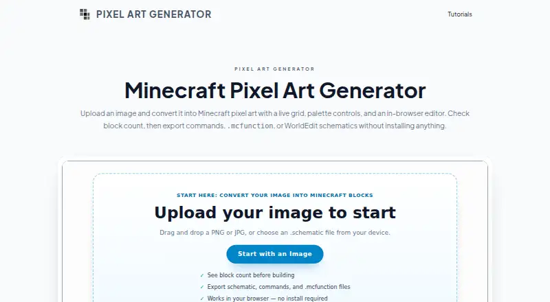 ImageToPixelApp Minecraft Pixel Art Generator screenshot