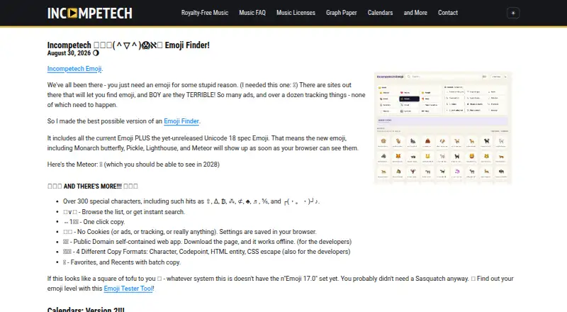 Incompetech screenshot