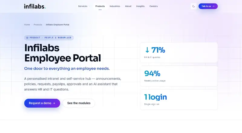 Infilabs Employee Portal screenshot