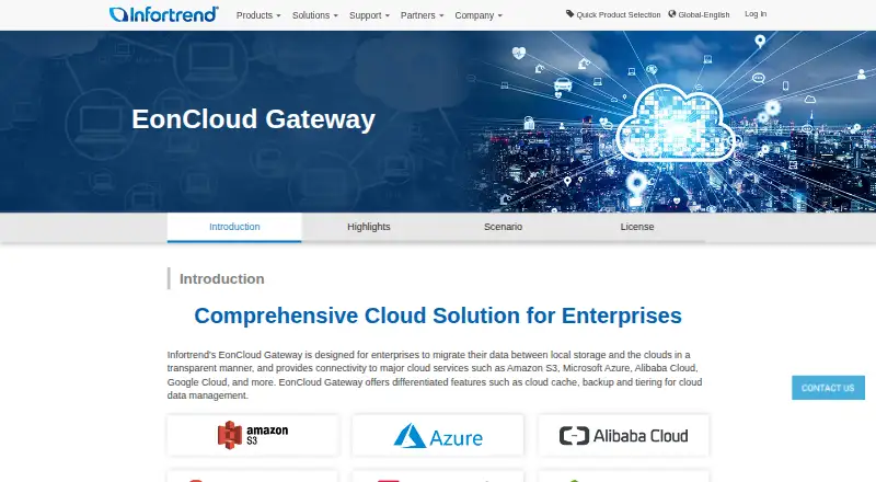 Infortrend EonCloud Gateway screenshot