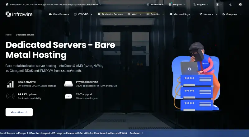 Infrawire Dedicated Servers screenshot
