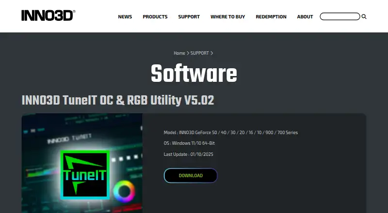 Inno3D TuneIT screenshot