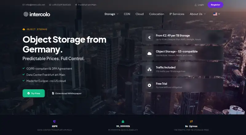 intercolo i3 Object Storage screenshot
