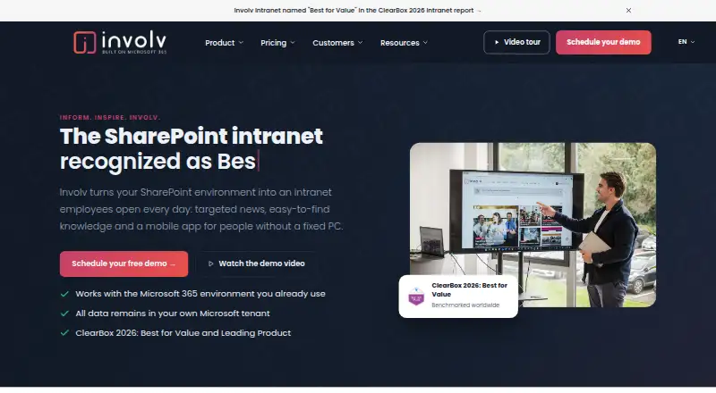 Involv Intranet screenshot