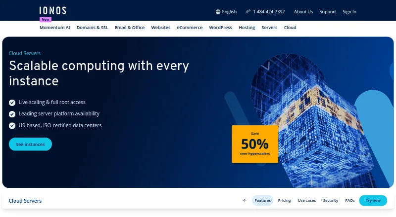IONOS Cloud Servers screenshot