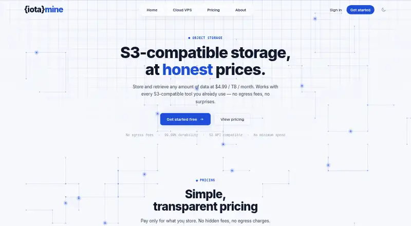 Iotamine Object Storage screenshot