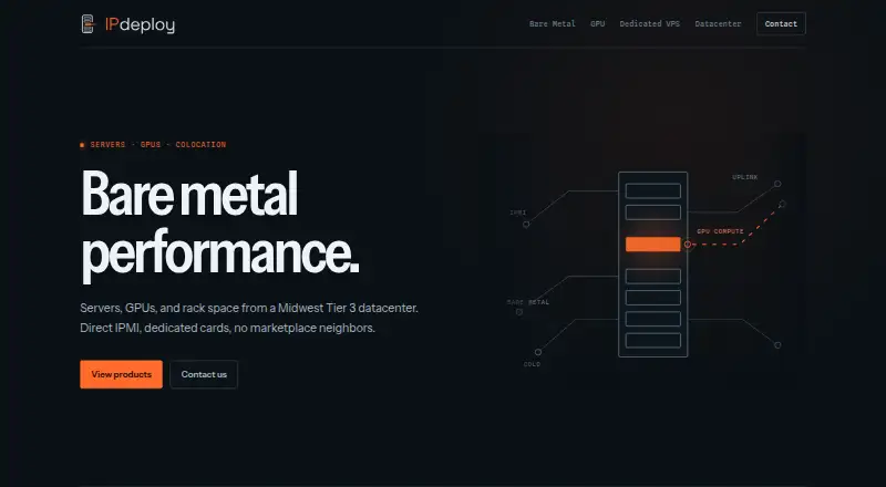 IPDeploy Bare Metal Servers screenshot