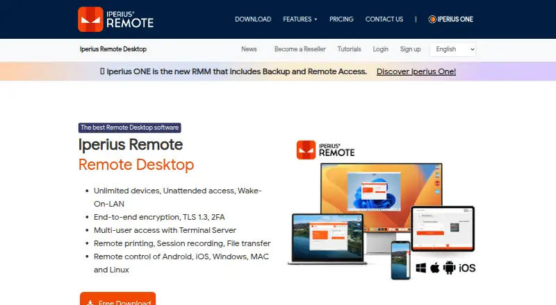 Iperius Remote screenshot