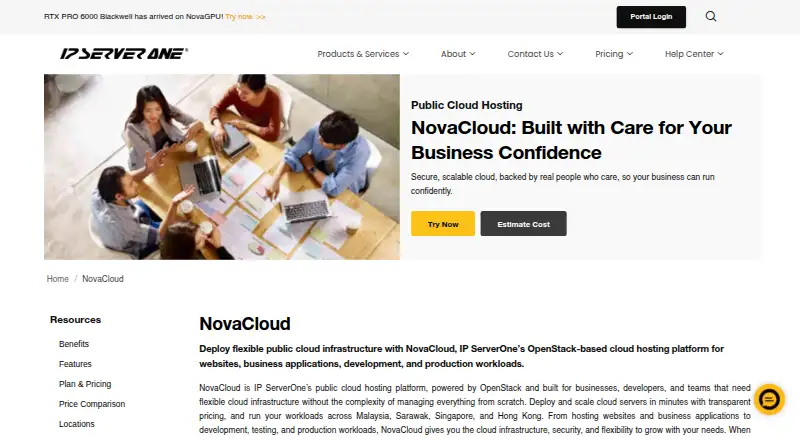 IP ServerOne NovaCloud screenshot
