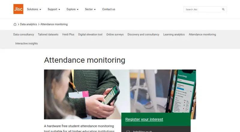 Jisc Attendance Monitoring screenshot